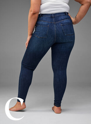 Super Slim-Fit-Jeans mit hoher Taille, Dark Blue, Model image number 7