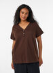 T-Shirt mit Knopfleiste, Braun, Model image number 0