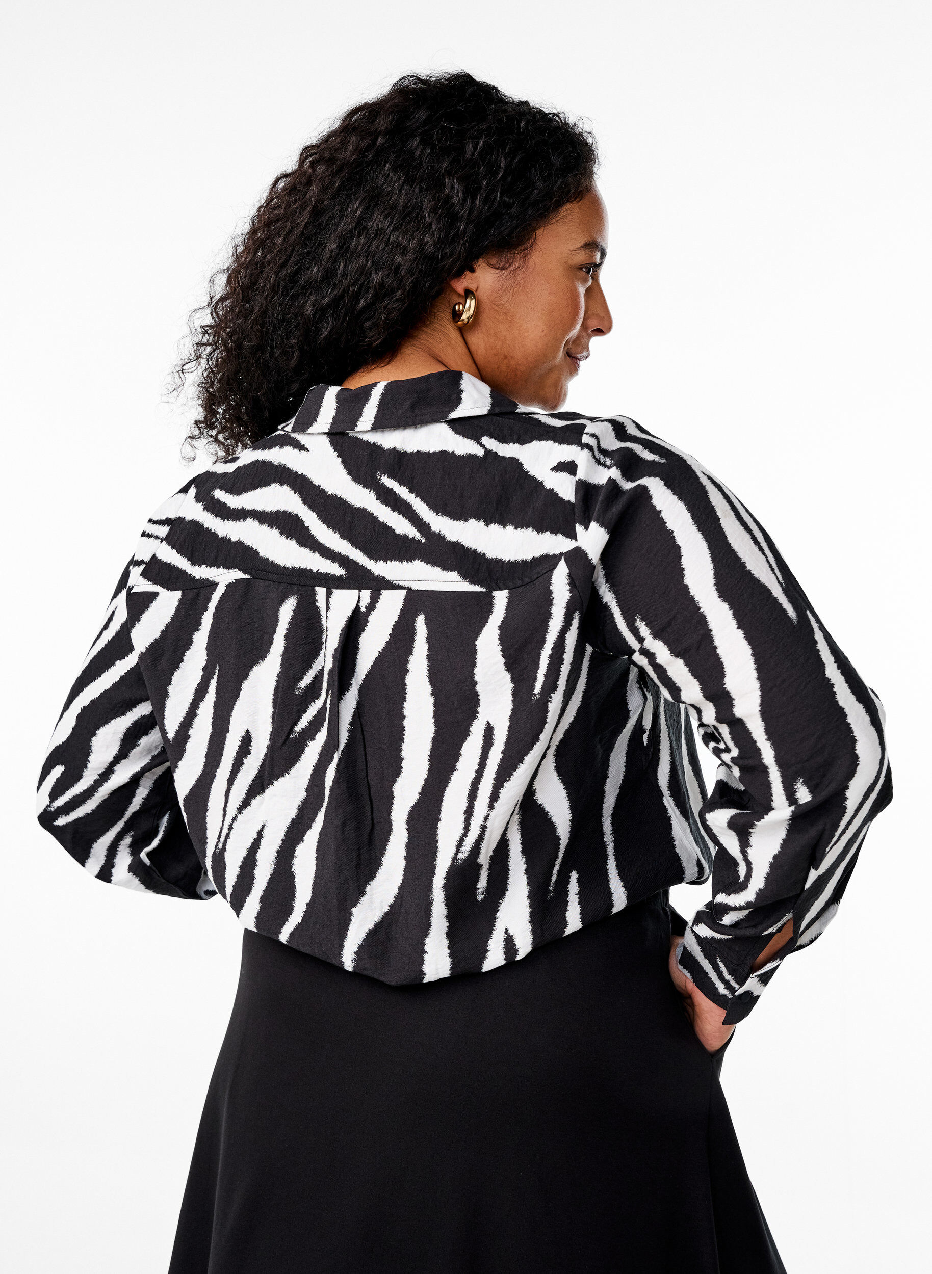 ZizziBluse mit Zebraprint, Schwarz, Model image number 2