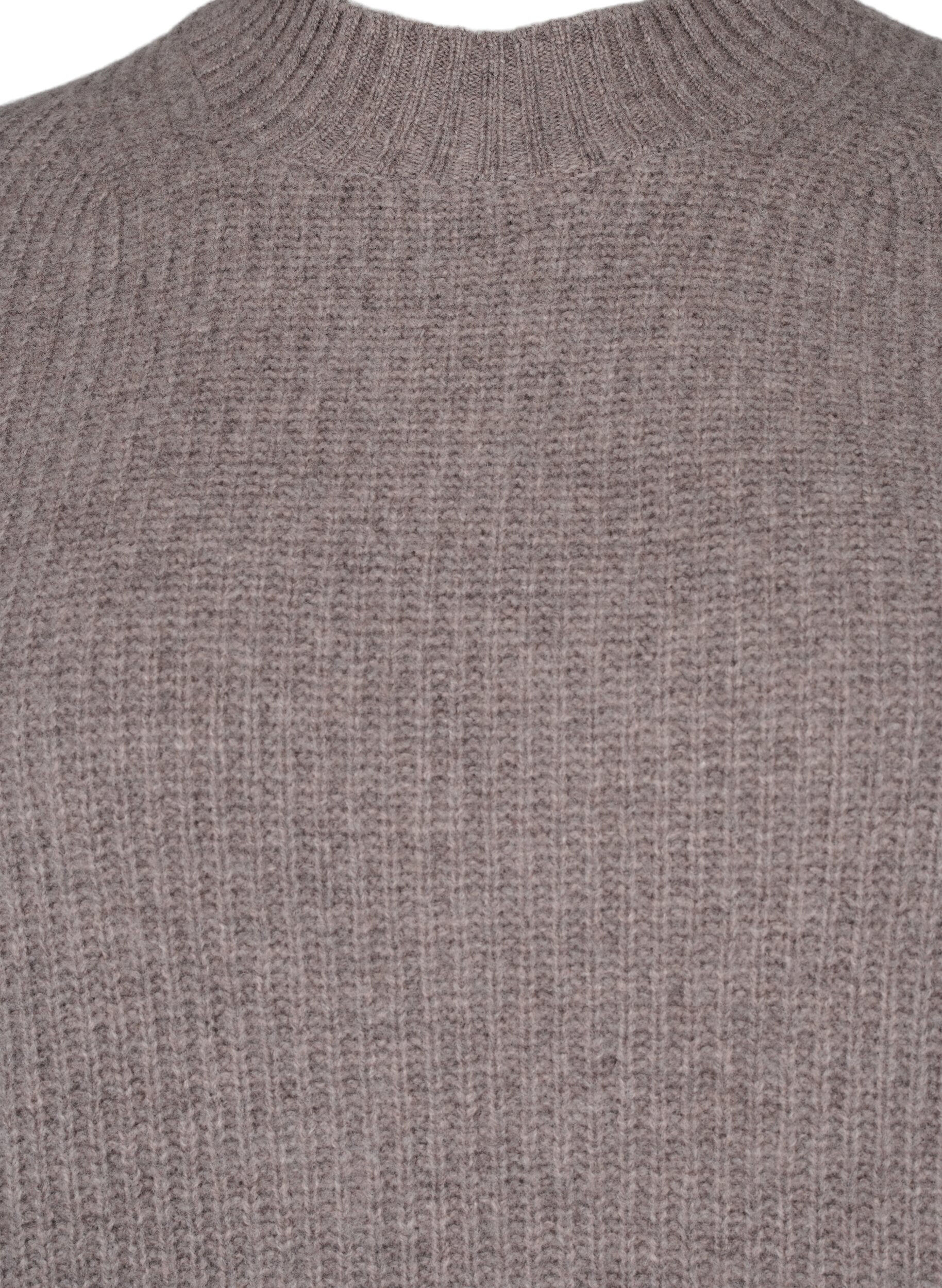 ZizziLockerer Strickpullover aus Merinowolle, Desert Taupe Mel., Packshot image number 2