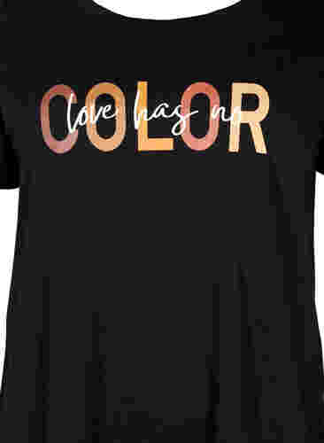 T-Shirt aus Baumwolle mit Print, Black COLOR, Packshot image number 2