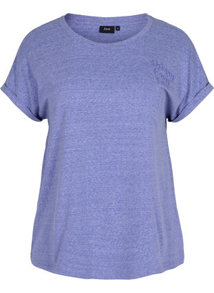Meliertes T-Shirt aus Baumwolle, Dazzling Blue Mel, Packshot image number 0