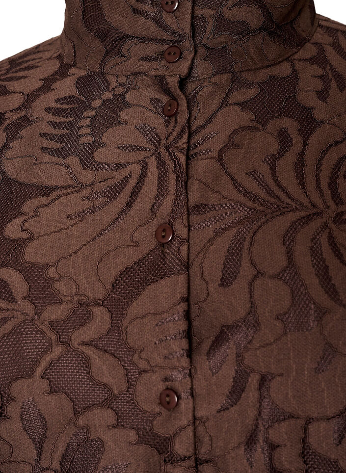 Bomberjacke mit gebl&uuml;mtem Jacquard, Braun, Packshot image number 2