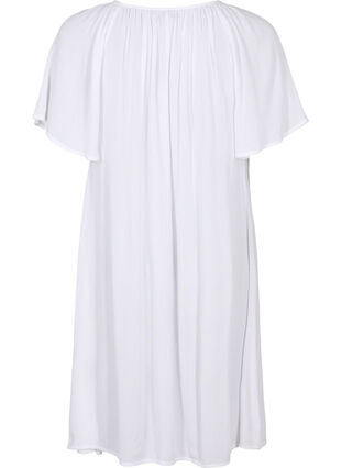 Kurzärmeliges Kleid aus Viskose, Bright White, Packshot image number 1