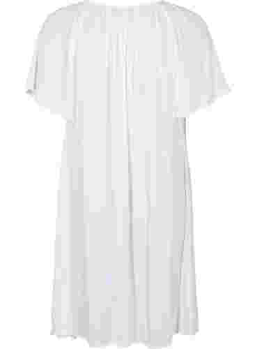 Kurzärmeliges Kleid aus Viskose, Bright White, Packshot image number 1