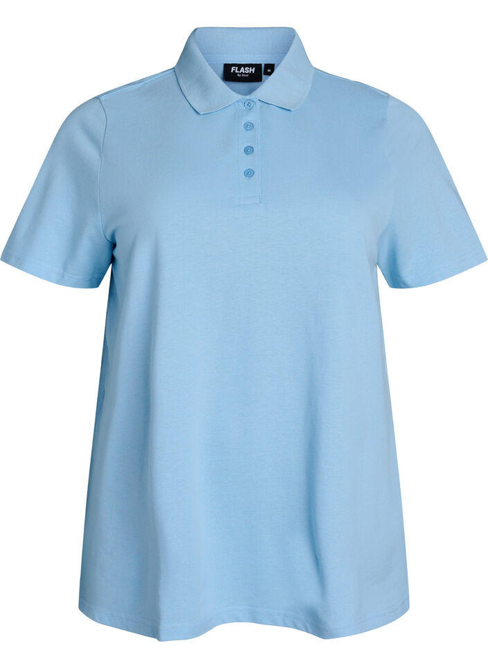 Poloshirt mit kurzen &Auml;rmeln, Blau, Packshot image number 0