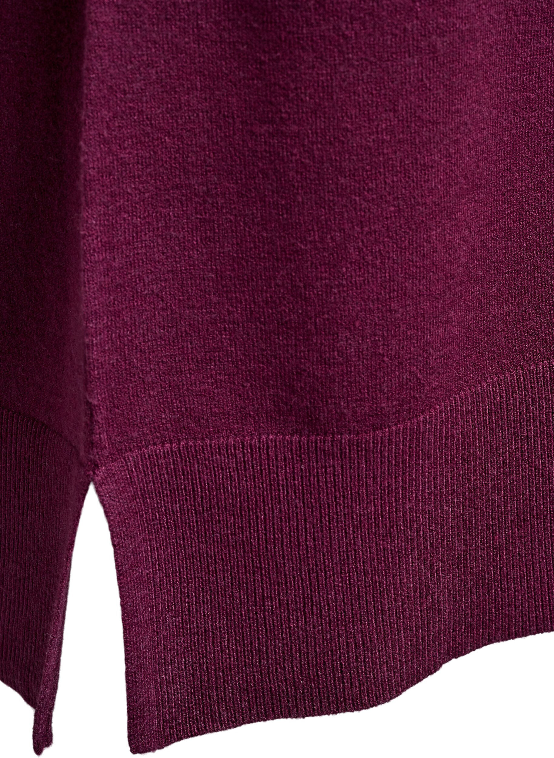 ZizziStrickkleid mit Raglan&auml;rmeln und Mittelnaht, Dunkles Bordeaux, Packshot image number 3