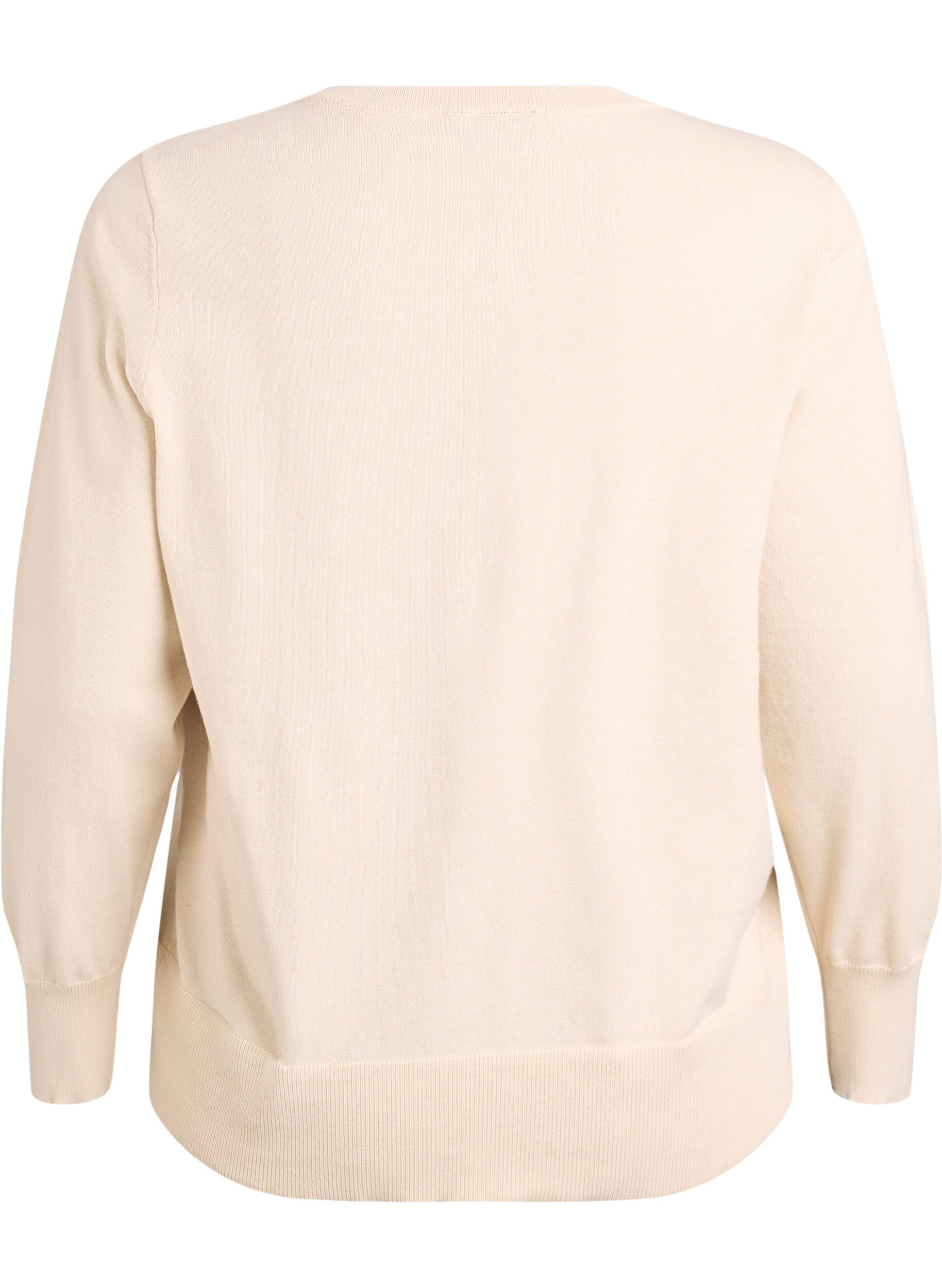ZizziFeinstrick-Strickjacke mit Rundhalsausschnitt, Beige, Packshot image number 1