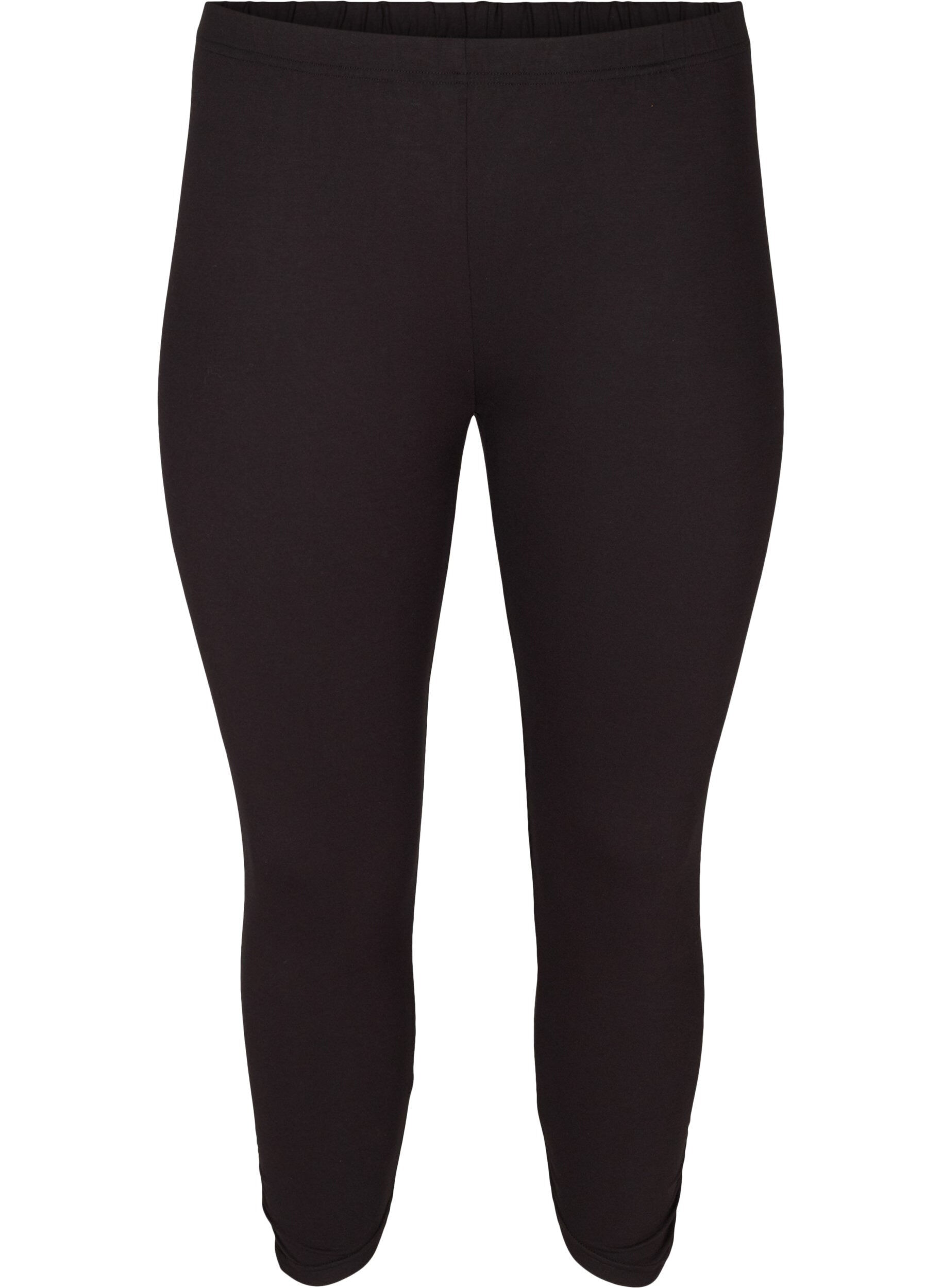 ZizziBasic 3/4-Leggings mit Faltendetails, Black, Packshot image number 0