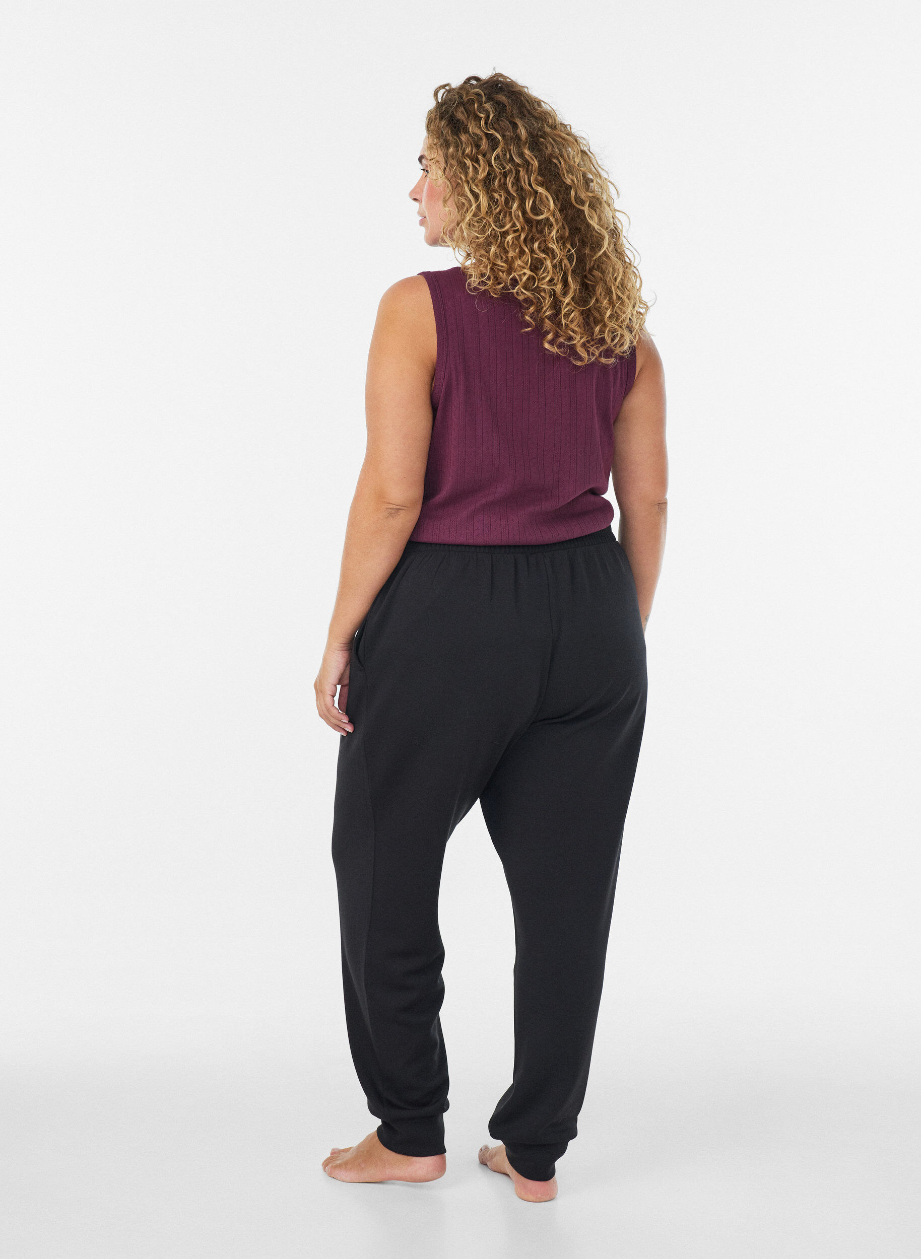 ZizziNachthemd aus Bio-Baumwolle mit Strukturmuster, Dunkles Bordeaux, Model image number 2