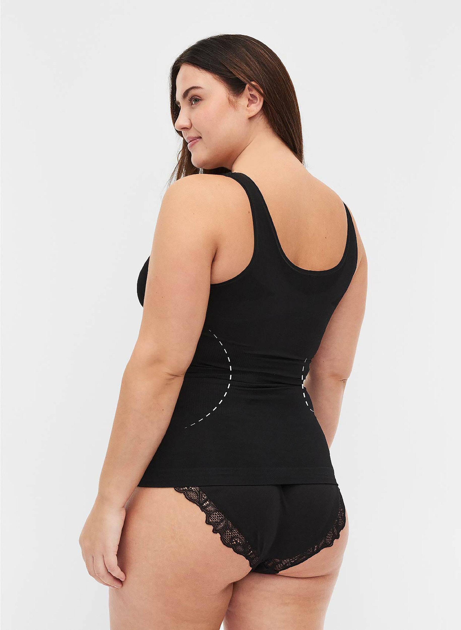 ZizziShapewear Top mit breiten Tr&auml;gern, Schwarz, Model image number 1