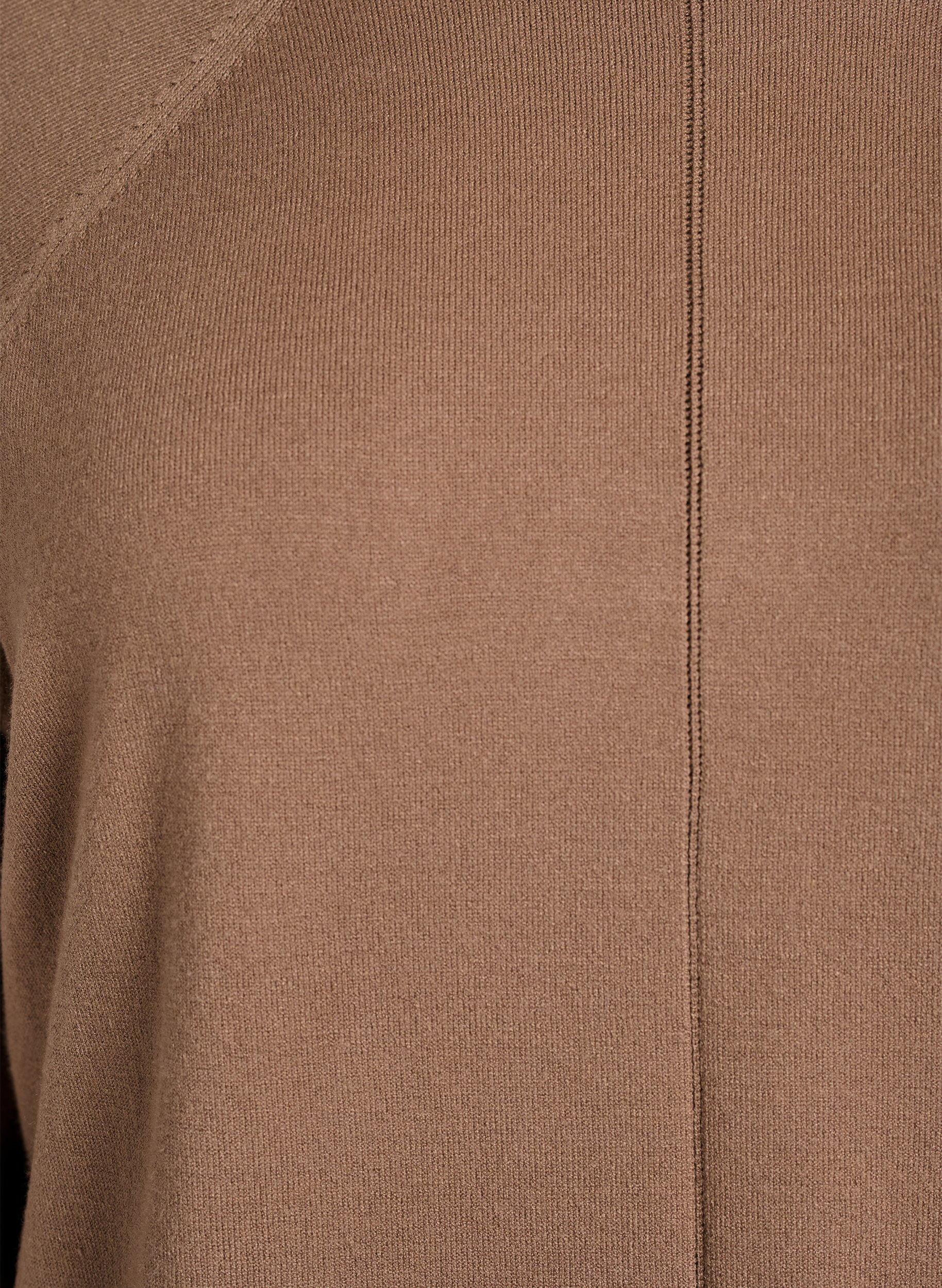 ZizziStrickbluse mit Rundhalsausschnitt und Strickmuster, Braun, Packshot image number 2