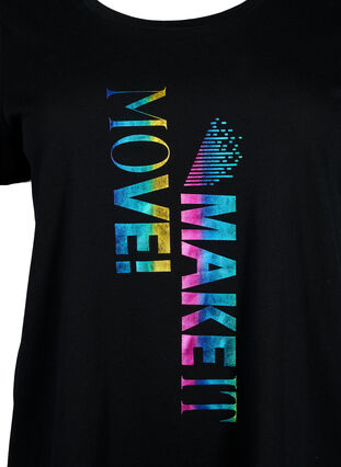 Trainings-T-Shirt mit Print, Black Make It Move, Packshot image number 2