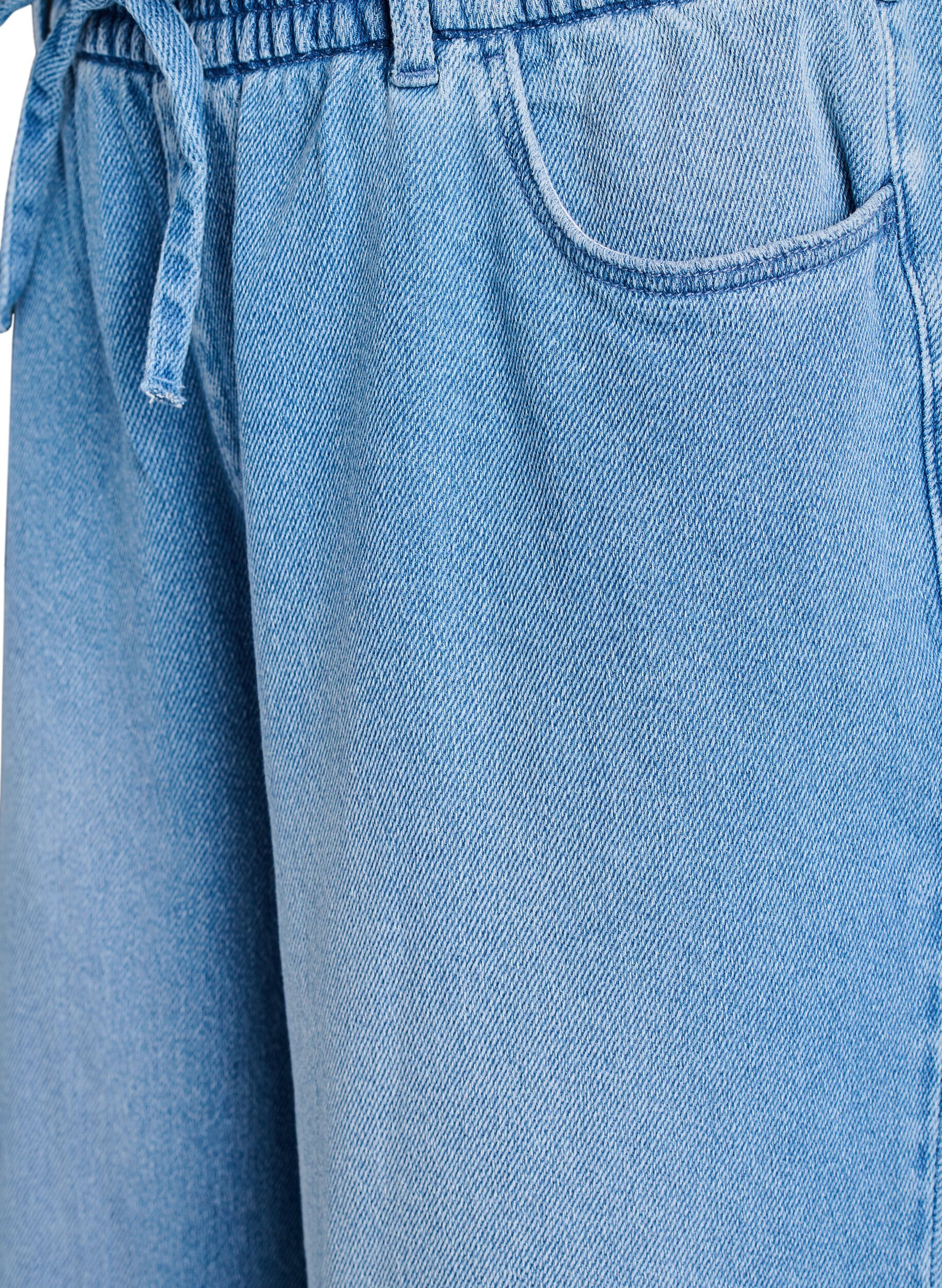 ZizziJeans mit lockerer Passform, elastischem Bund und Tunnelzug, Blau, Packshot image number 2