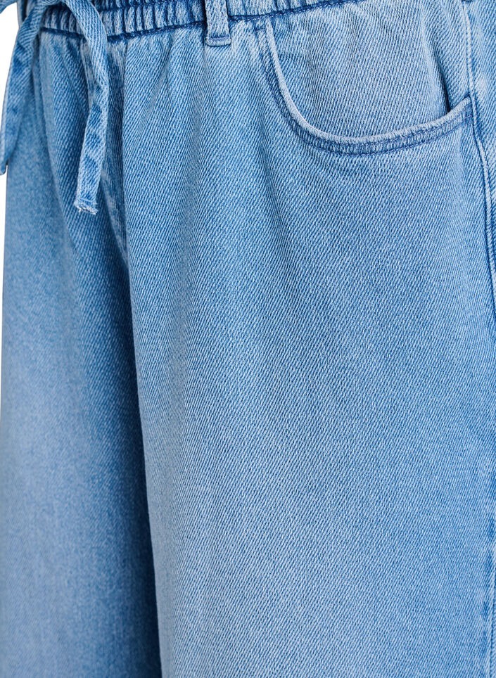 Jeans mit lockerer Passform, elastischem Bund und Tunnelzug, Blau, Packshot image number 2