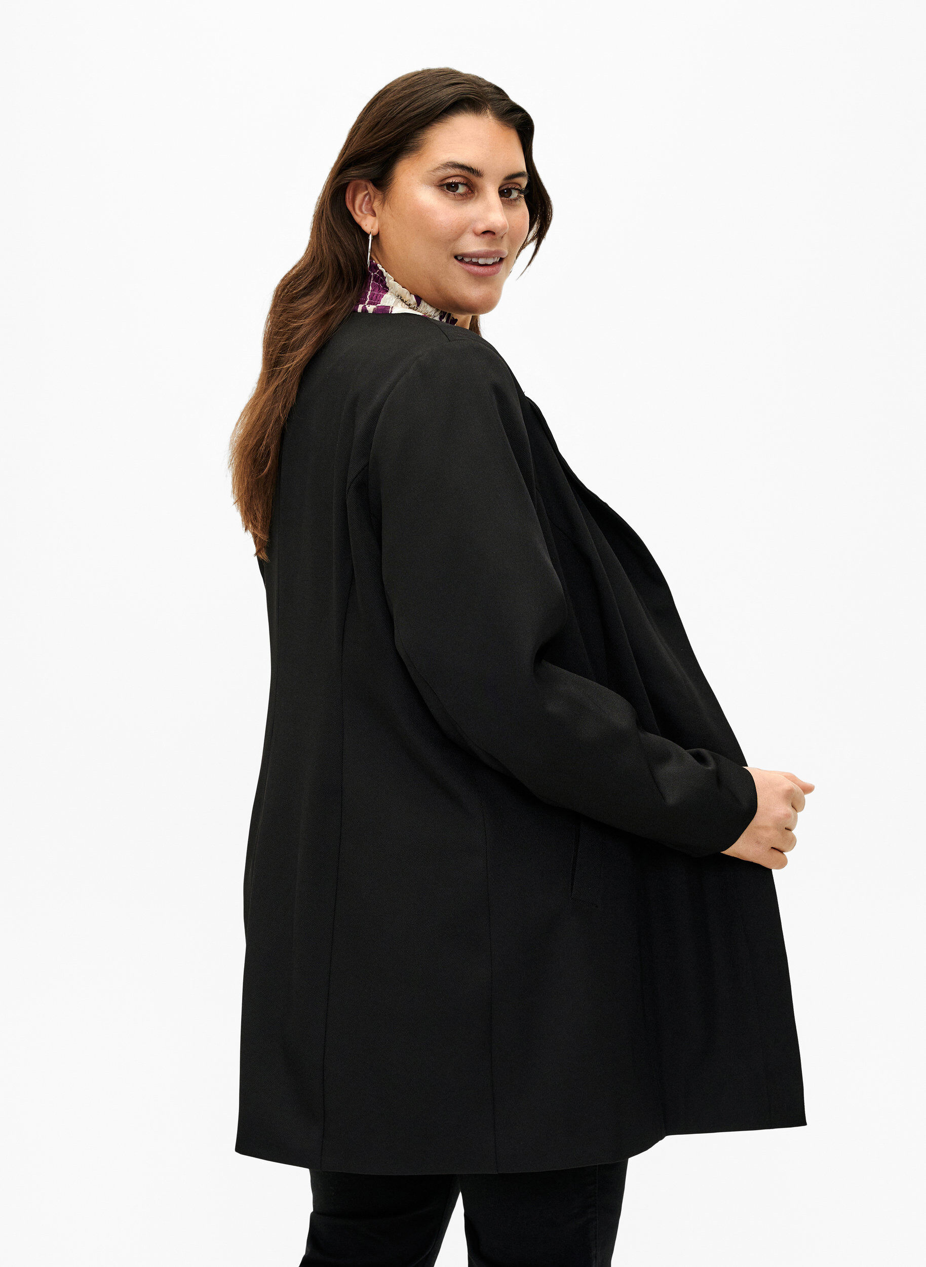ZizziFr&uuml;hlingsjacke mit verdeckter Knopfleiste, Black, Model image number 1