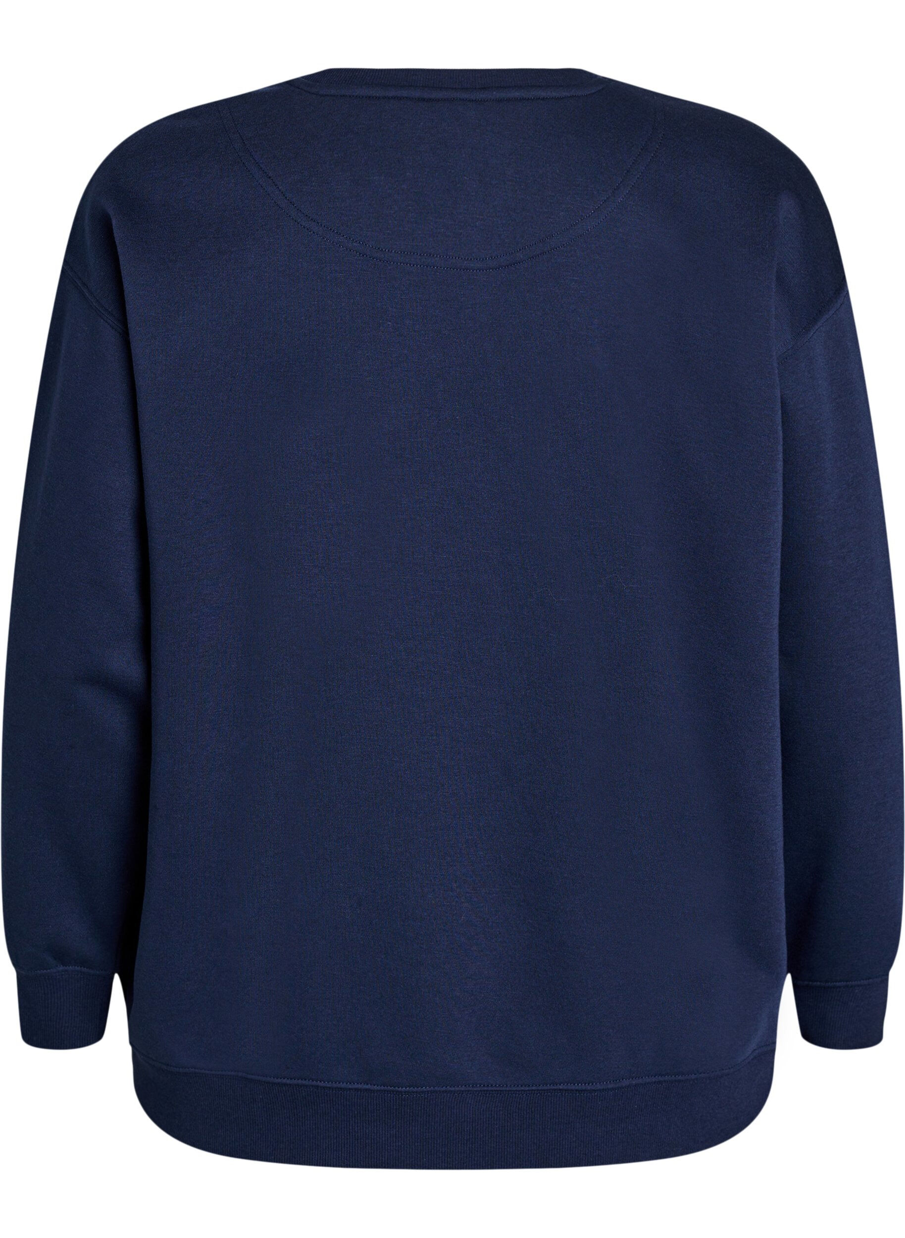 ZizziSportliches Sweatshirt mit Aufdruck, Blau, Packshot image number 1