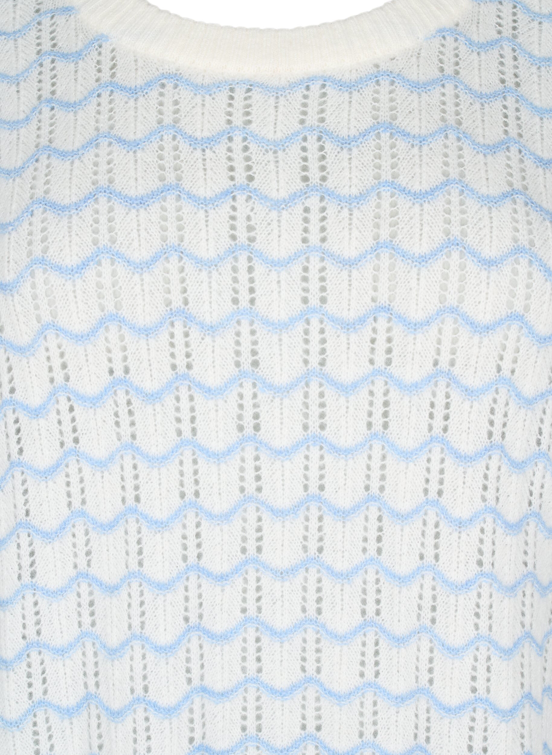 ZizziLockere Strickbluse mit Wellenmuster, Cloud Dancer Comb, Packshot image number 2