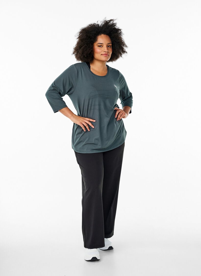 Trainingsbluse mit 3/4 &Auml;rmeln, Grau, Model image number 1