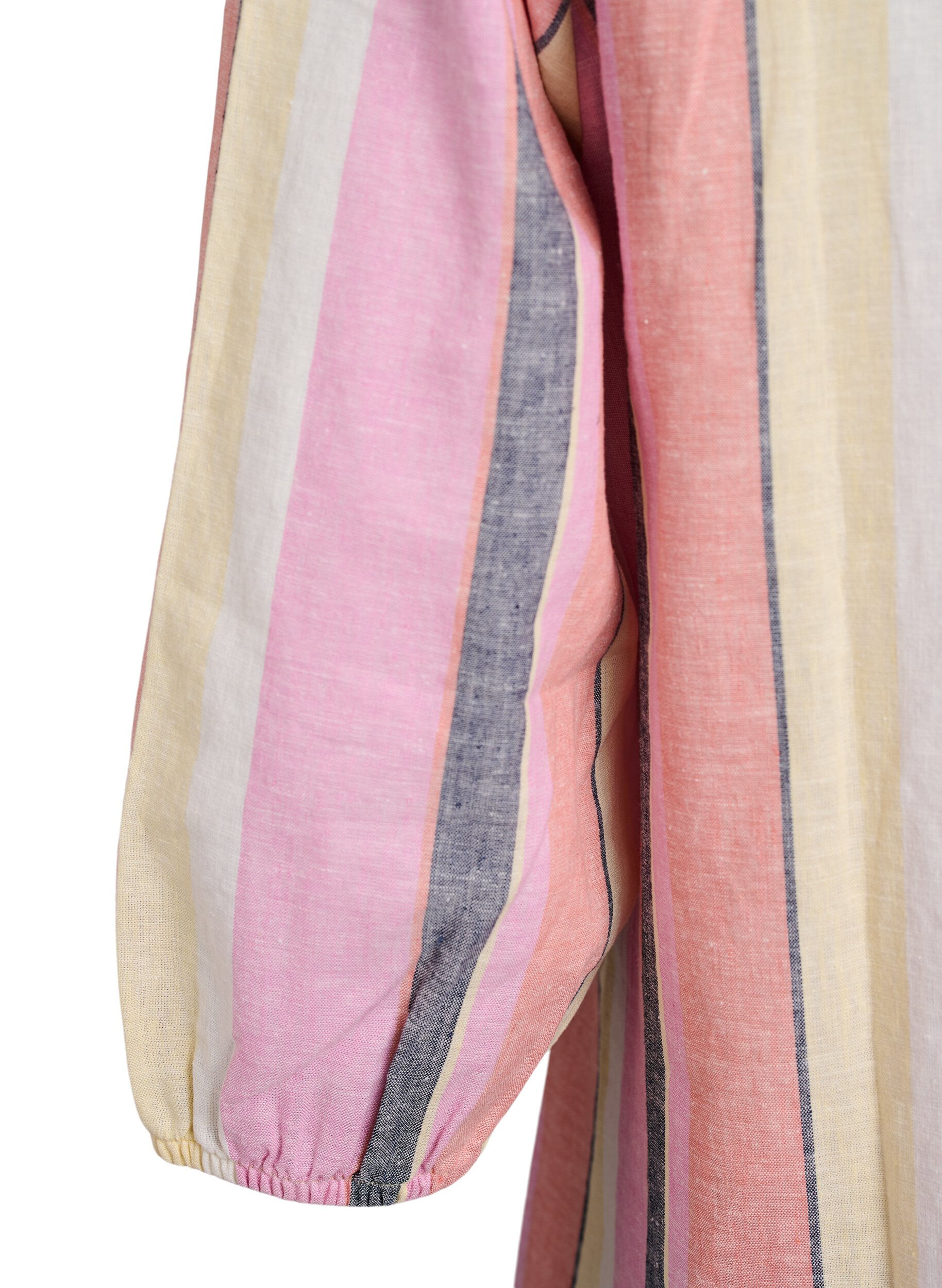 ZizziKleid aus Leinen und Viskose mit 3/4-&Auml;rmeln, Gelb, Packshot image number 3