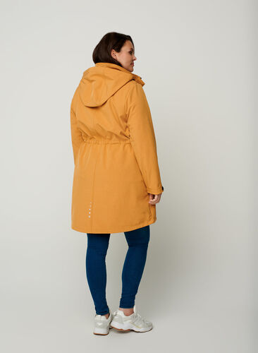 Lange Softshell Jacke mit Kapuze, Spruce Yellow, Model image number 1