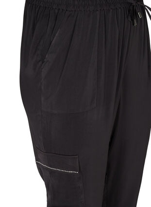 Lockere Hose mit großen Taschen, Black, Packshot image number 3