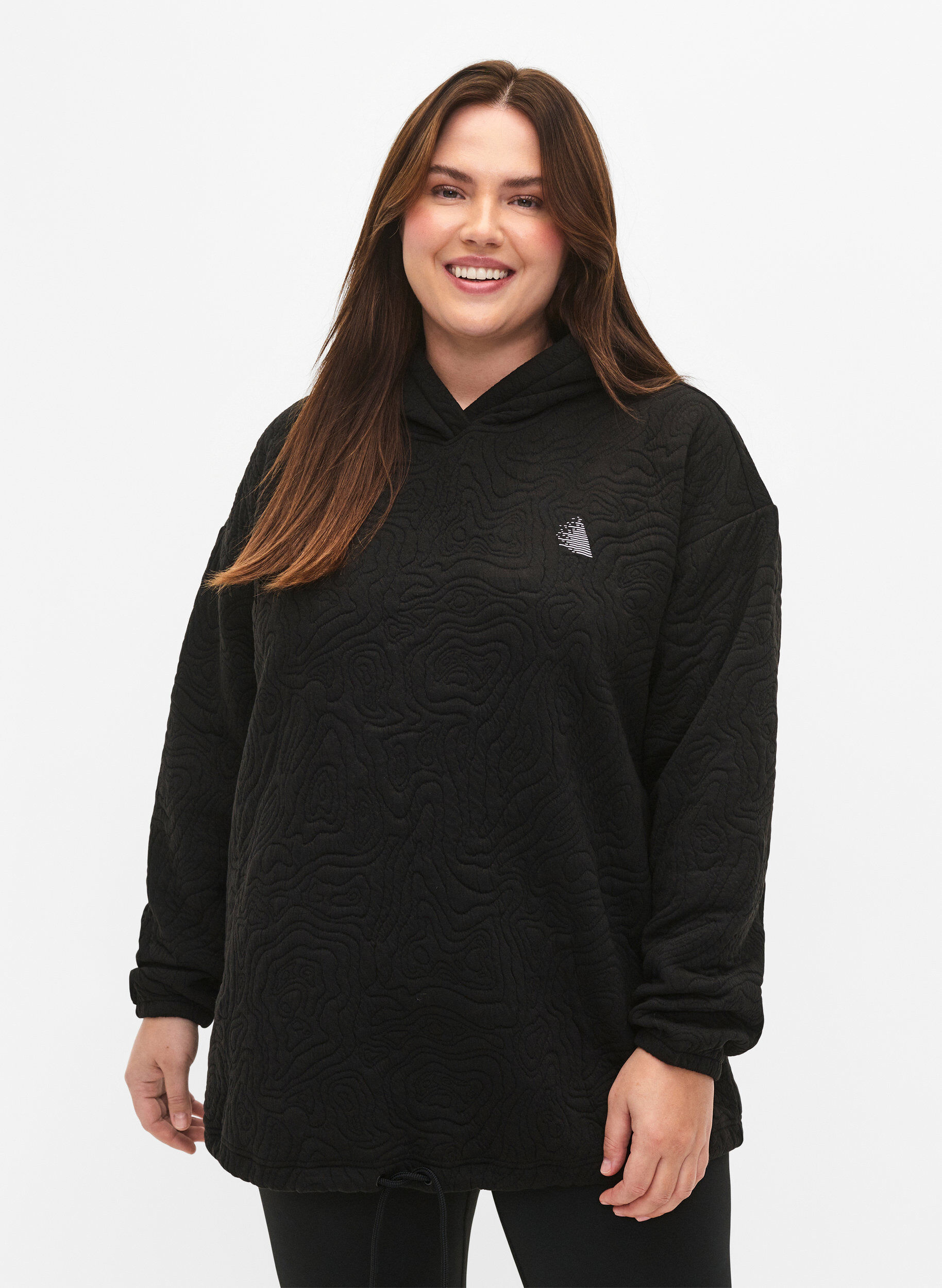 ZizziSportliches Sweatshirt mit Kapuze, Black, Model image number 0