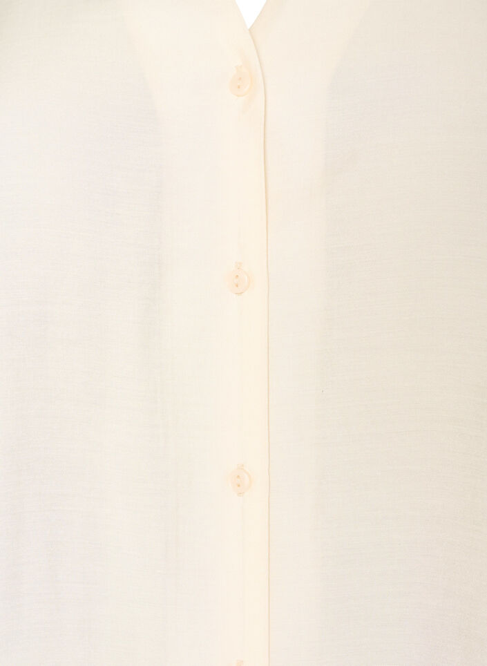 Bluse mit ellbogenlangen &Auml;rmeln und gebl&uuml;mten Details, Beige, Packshot