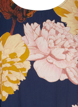 Midikleid aus Viskose mit Blumenprint und A-Linie, Navy Blazer Flower, Packshot image number 2