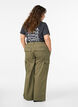 Wide-Leg Cargohose mit hoher Taille, Grün, Model image number 1