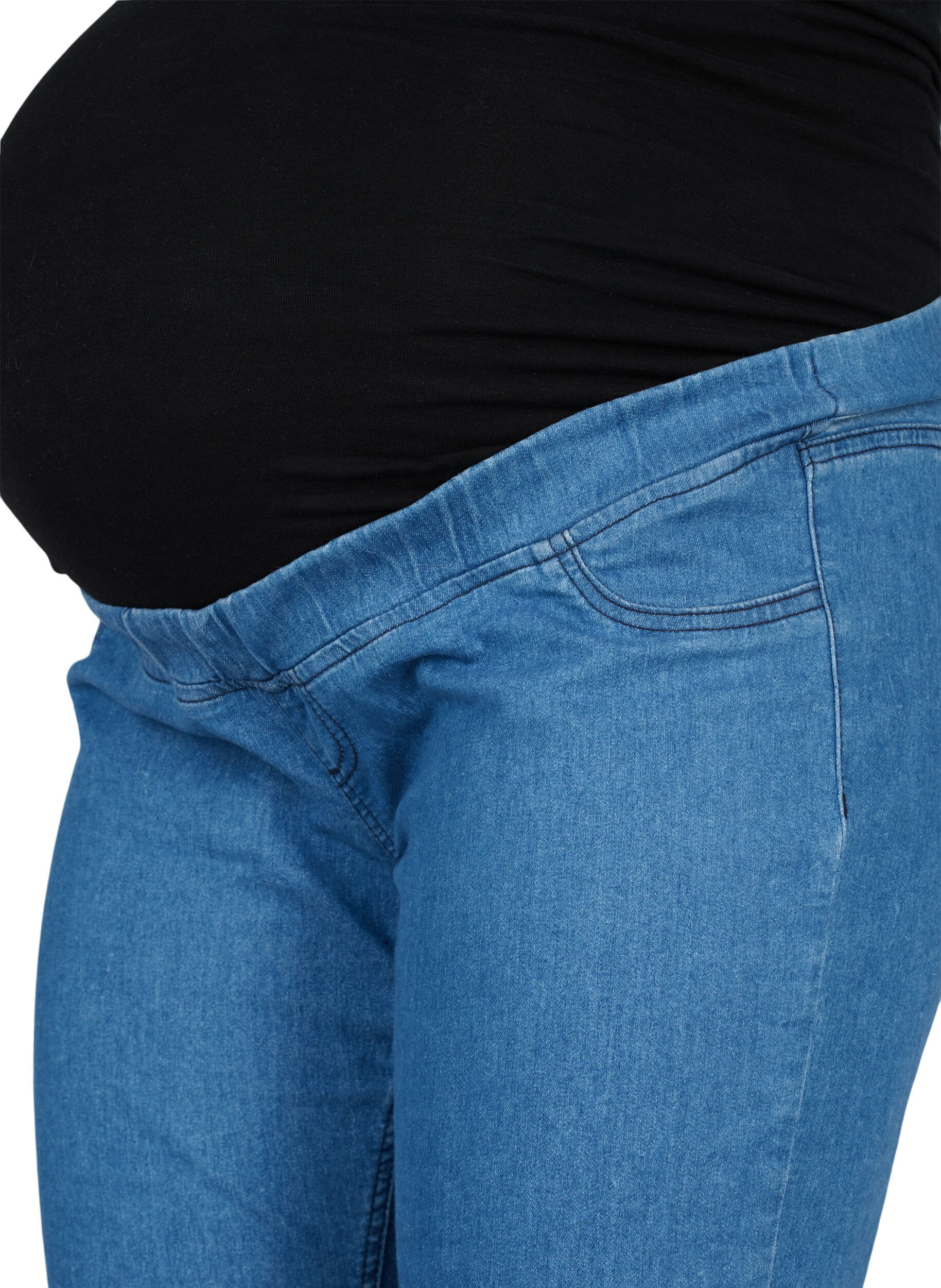 ZizziUmstands-Jeggings mit Taschen hinten, Blue denim, Packshot image number 2