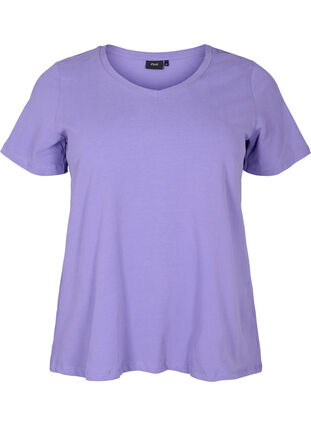 Einfarbiges basic T-Shirt aus Baumwolle, Veronica, Packshot image number 0