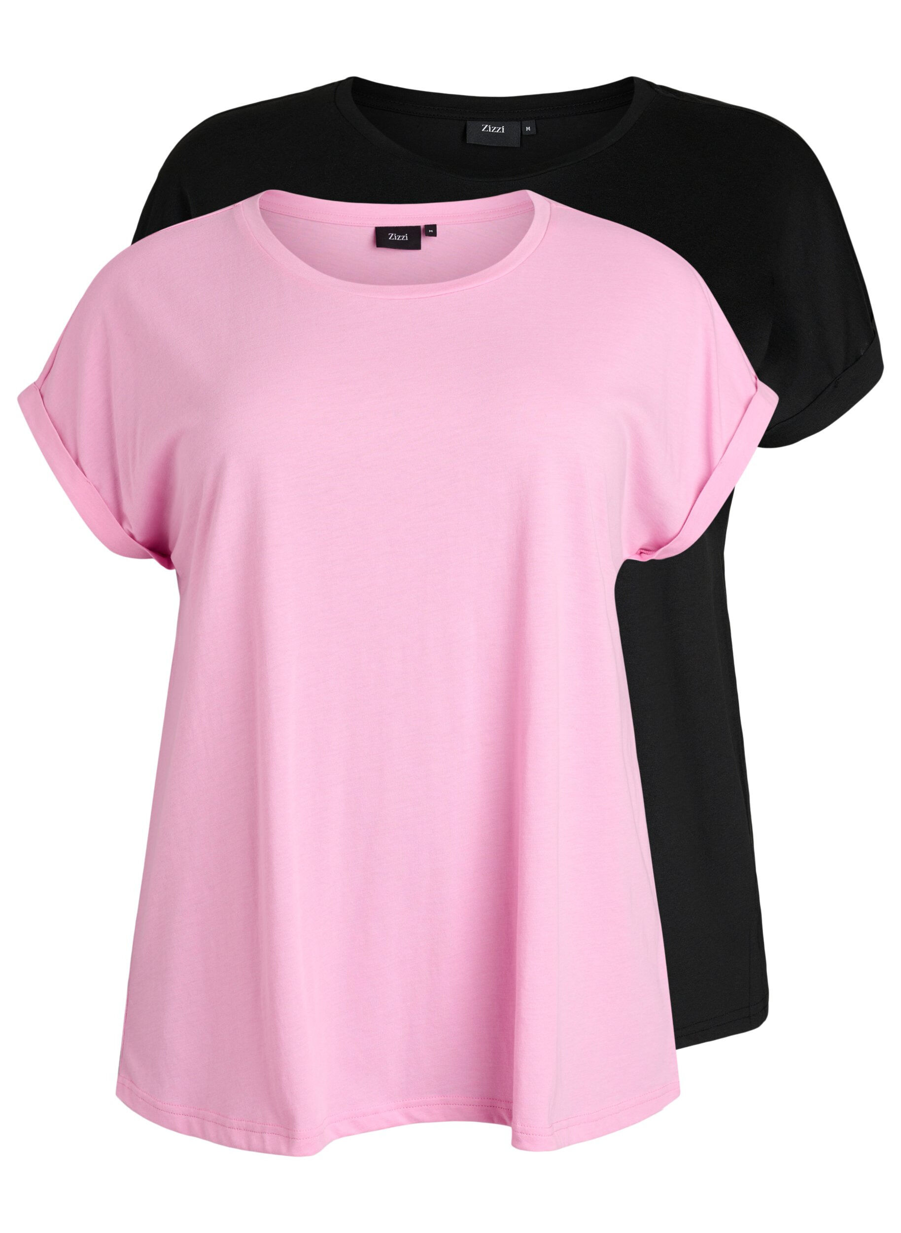 Zizzi2er-Pack kurz&auml;rmlige T-Shirts, Pink, Packshot image number 0