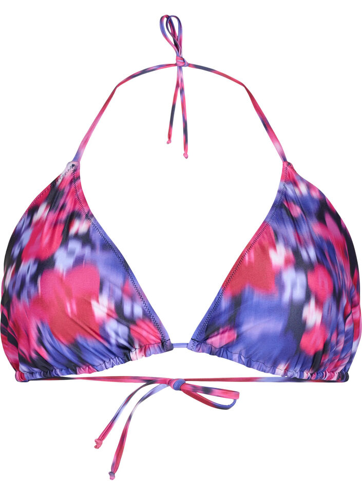 Triangel-Bikini-BH mit Muster, Pink, Packshot image number 0