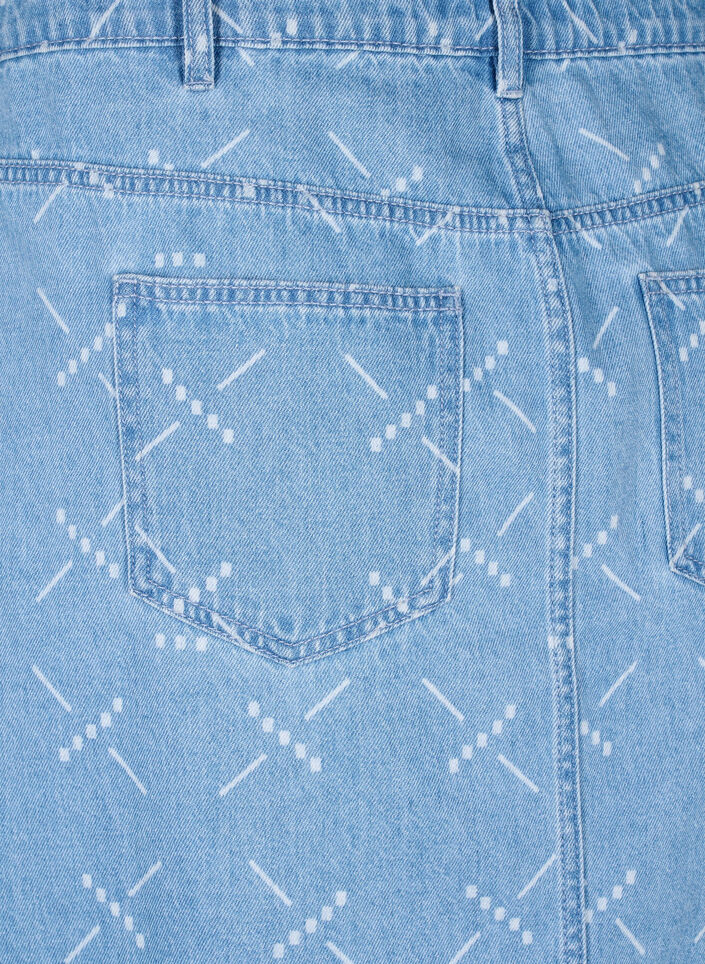 Jeansrock mit Muster, Light blue denim, Packshot image number 3