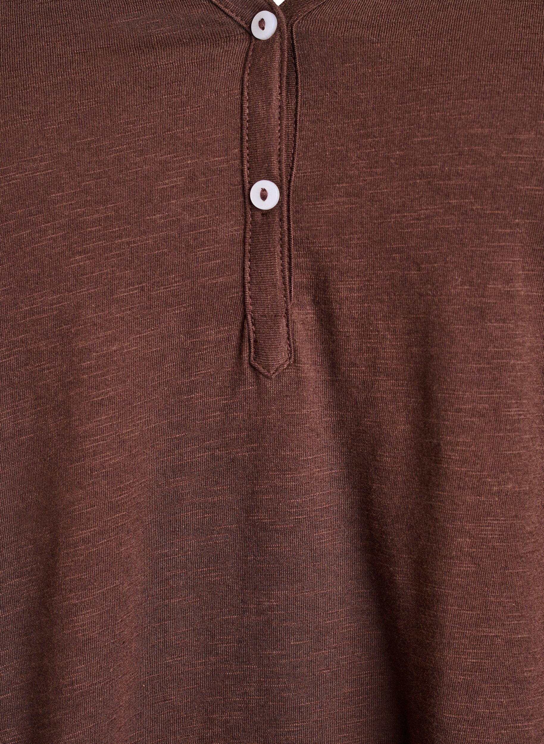 ZizziLangarmshirt mit V-Ausschnitt und Kn&ouml;pfen, Braun, Packshot image number 2