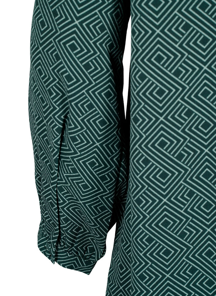 Kleid mit V-Ausschnitt und Aufdruck, Scarab Graphic AOP, Packshot image number 3