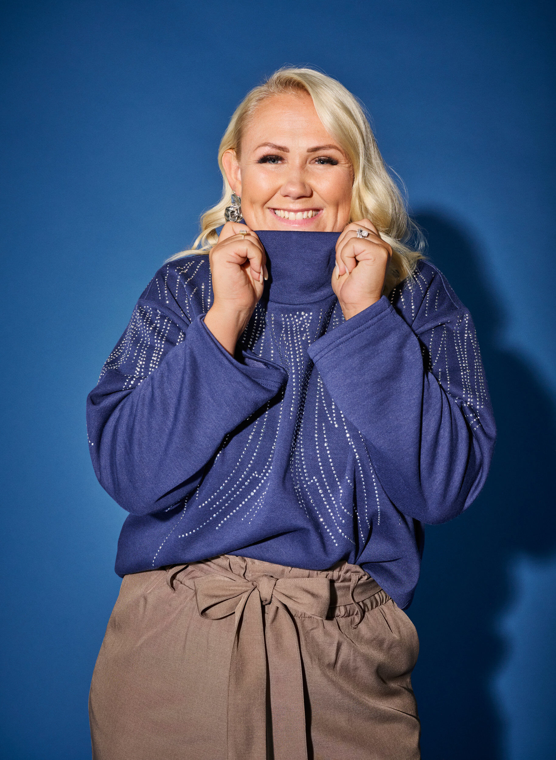 ZizziSweatshirt mit Stehkragen und Strasssteinen, Naval Academy, Image image number 0