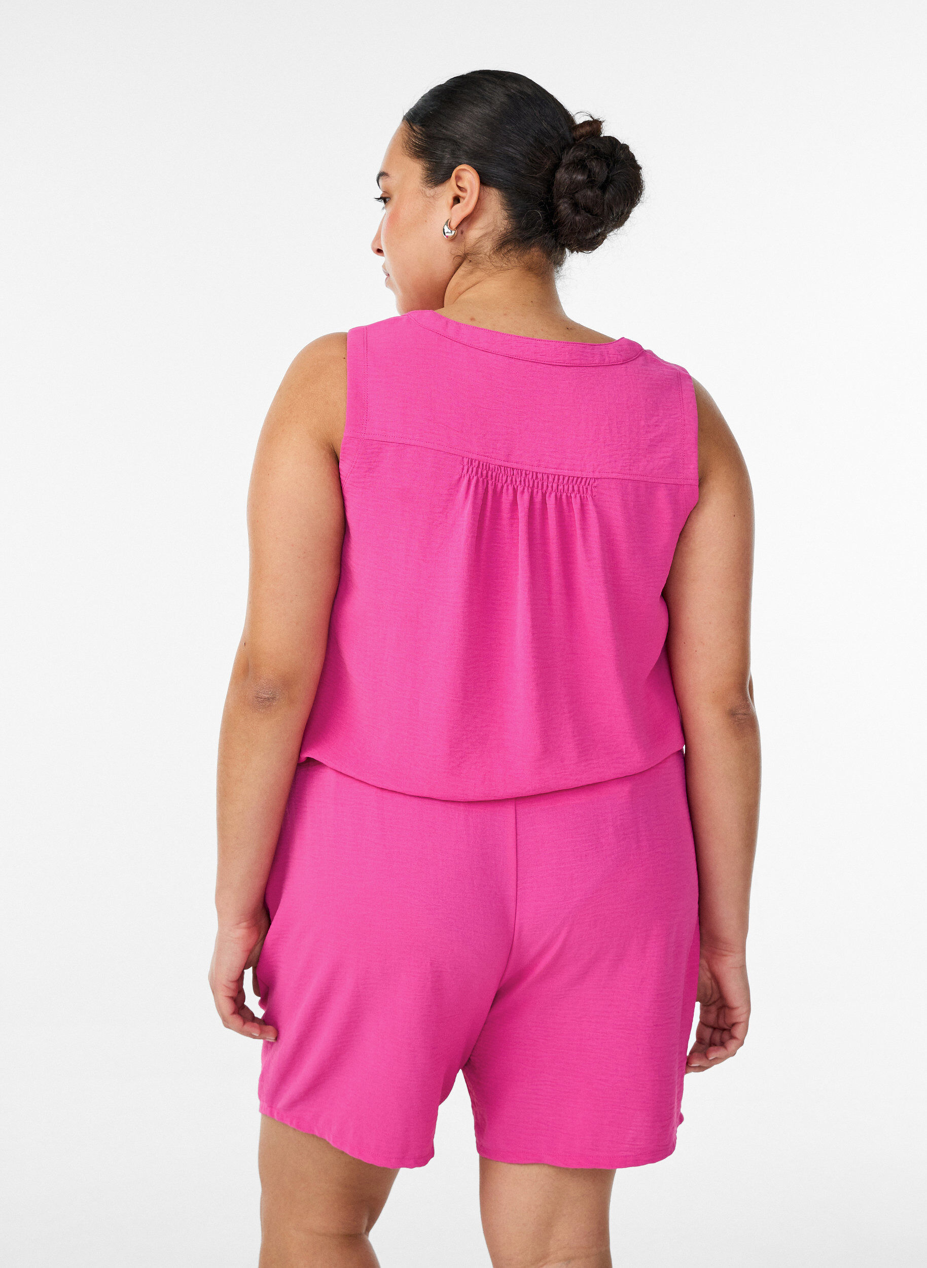 ZizziKurze Hose mit Taschen und elastischem Bund, Rot, Model image number 2