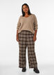 Karierte Hose mit weitem Bein, Braun, Model image number 0