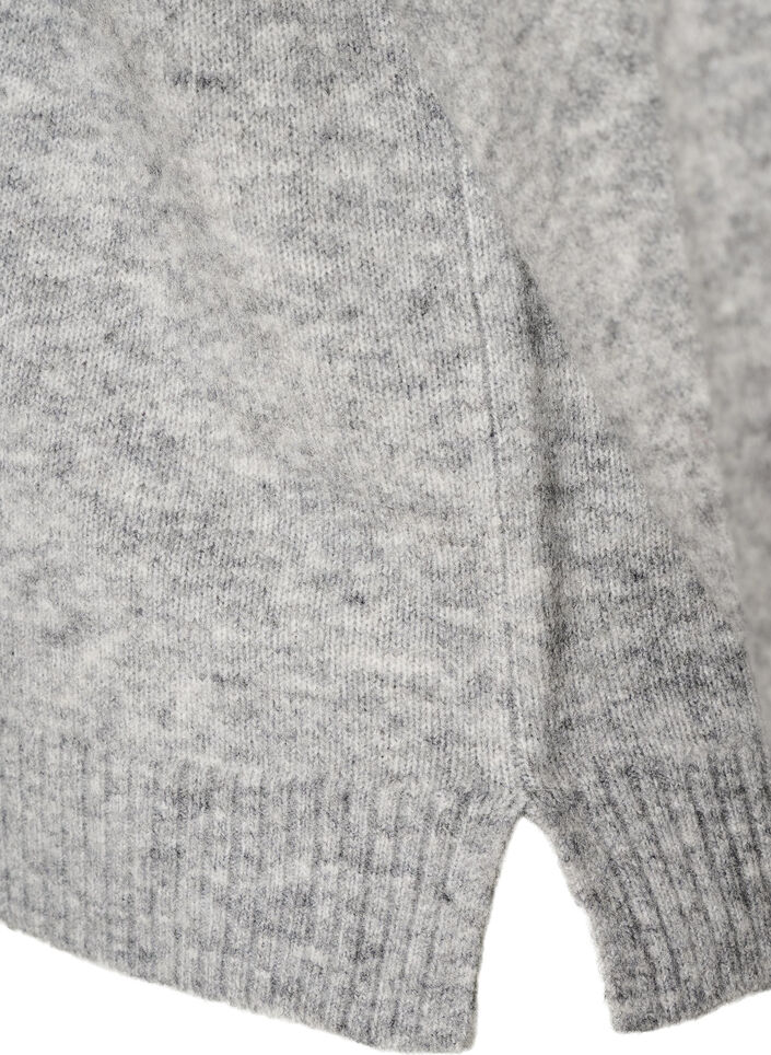 Locker gestrickte Bluse mit Alpaka und Wolle, Grau, Packshot image number 3