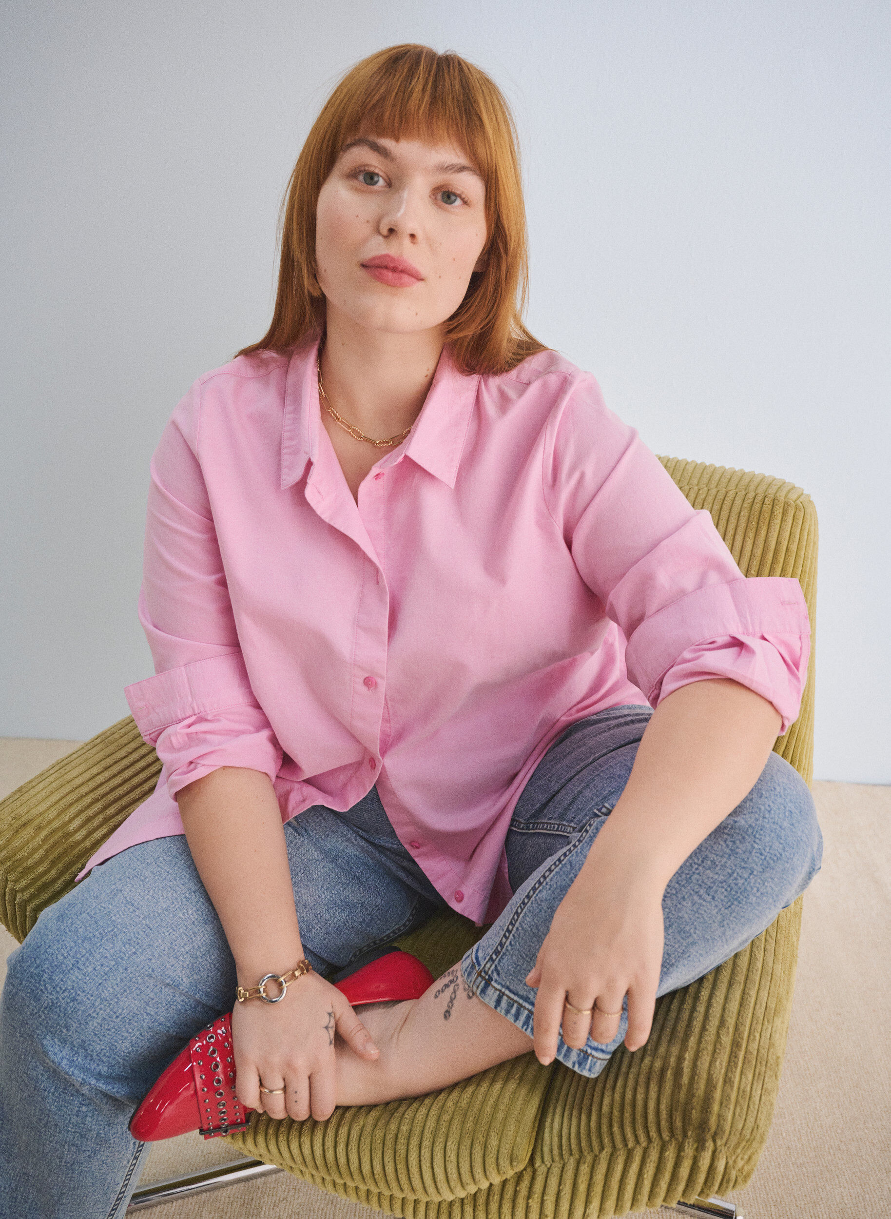 ZizziLang&auml;rmliges Baumwollhemd, Pink, Image image number 0