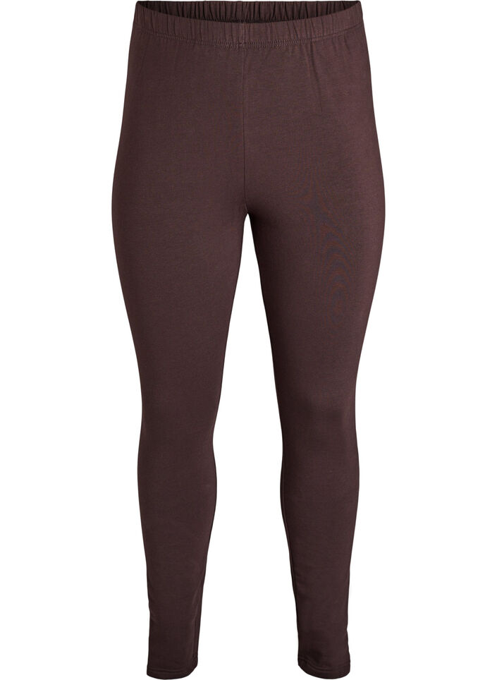 Gef&uuml;tterte Baumwollleggings, Braun, Packshot image number 0