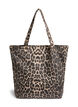 Denim Shopper mit Leopardenmuster, Braun, Packshot image number 1