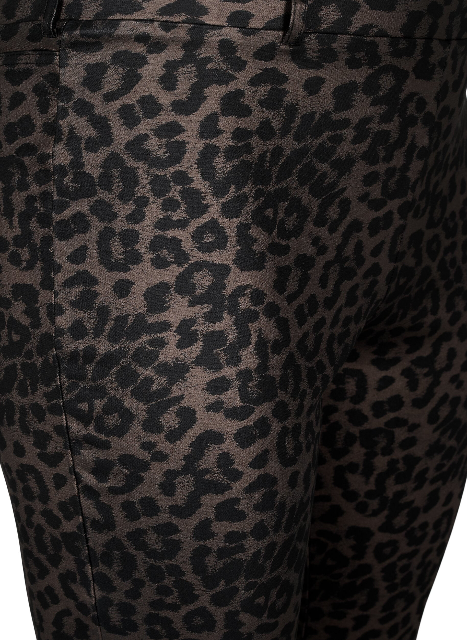 ZizziBeschichtete Leggings mit Leopardenmuster und verk&uuml;rzter L&auml;nge, Braun, Packshot image number 2