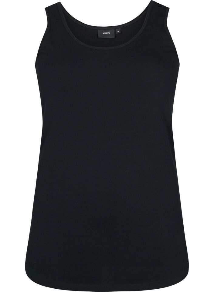 Einfarbiges basic Top aus Baumwolle, Schwarz, Packshot