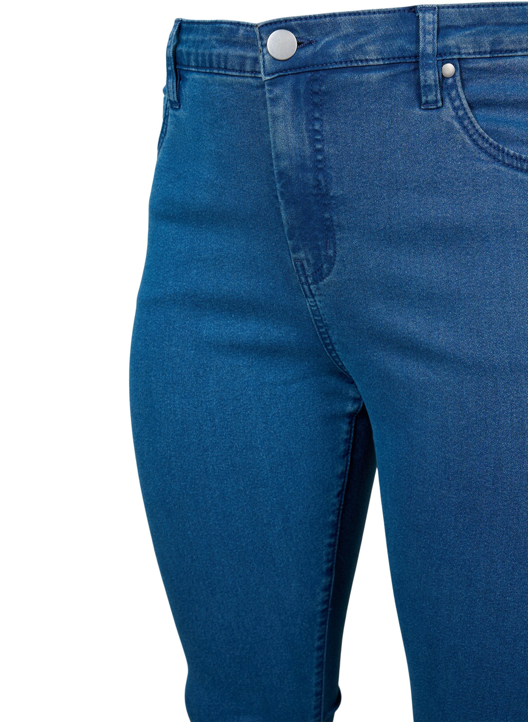 ZizziHochtaillierte Super Slim Amy Jeans, Blau, Packshot image number 2