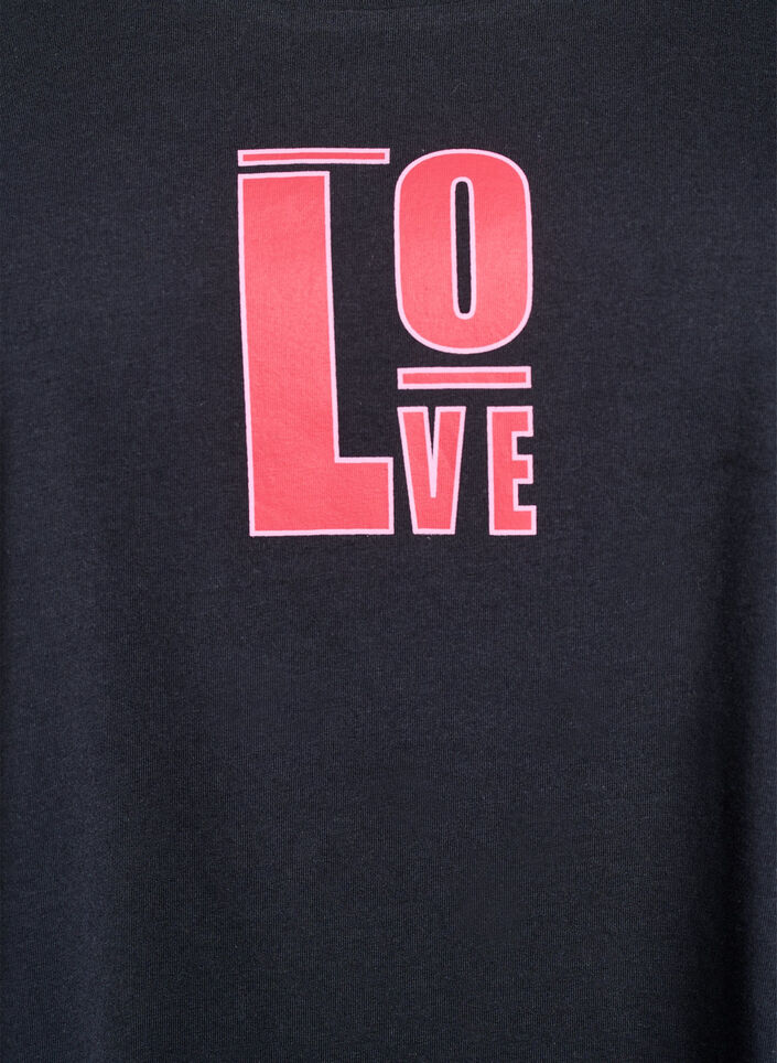 Langes Nachthemd aus Bio-Baumwolle mit Print, Grau, Packshot image number 2