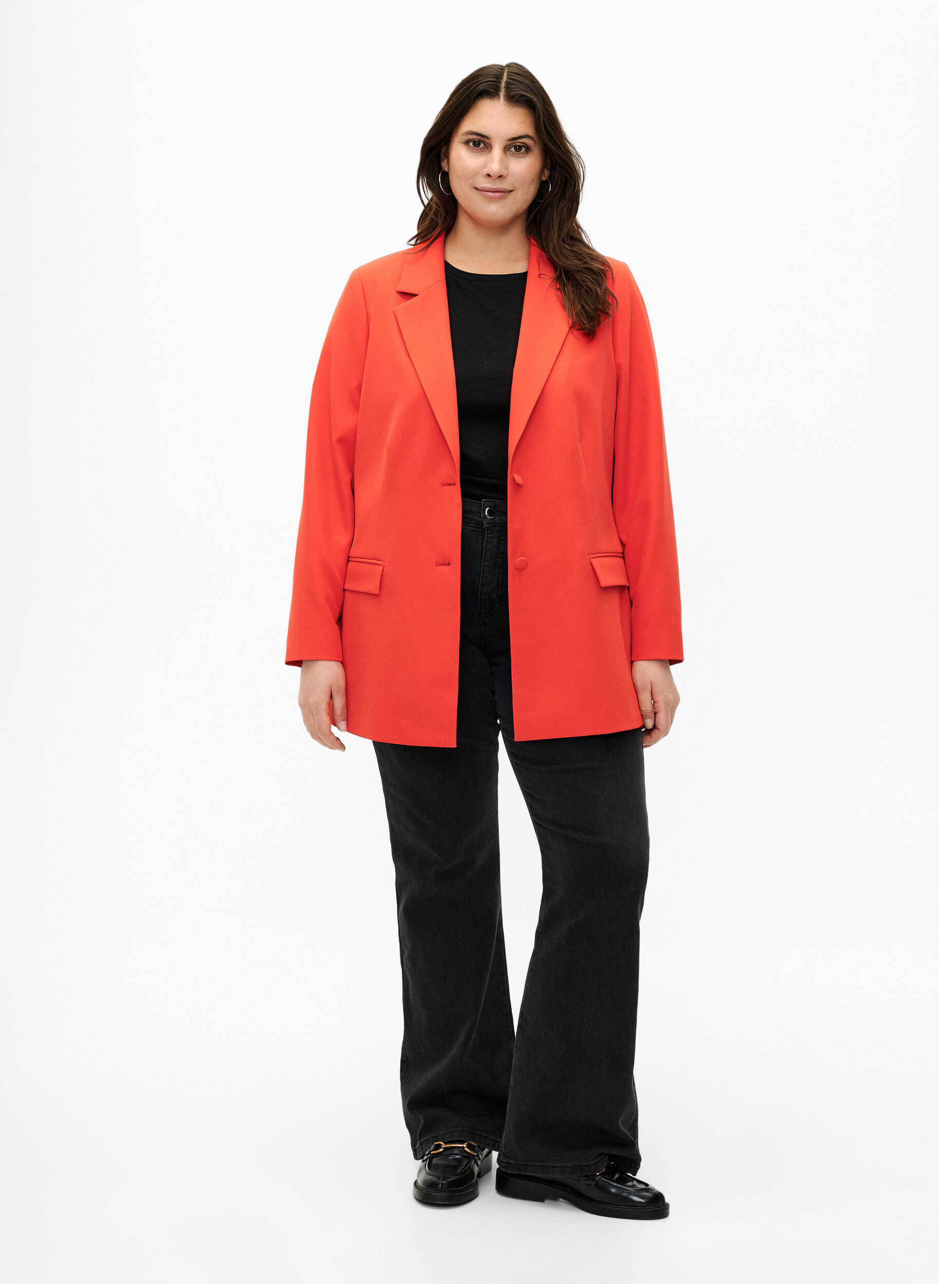 ZizziKlassischer Blazer mit Knopfverschluss, Orange.com, Model image number 2