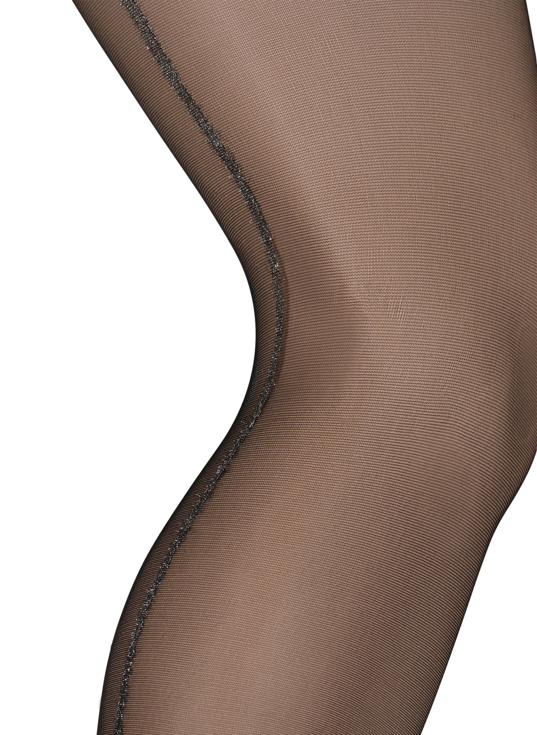 Zizzi 20 Denier Strumpfhose mit Lurex-Naht, Black, Packshot image number 1